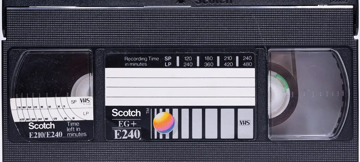 VHS tape with time scale.