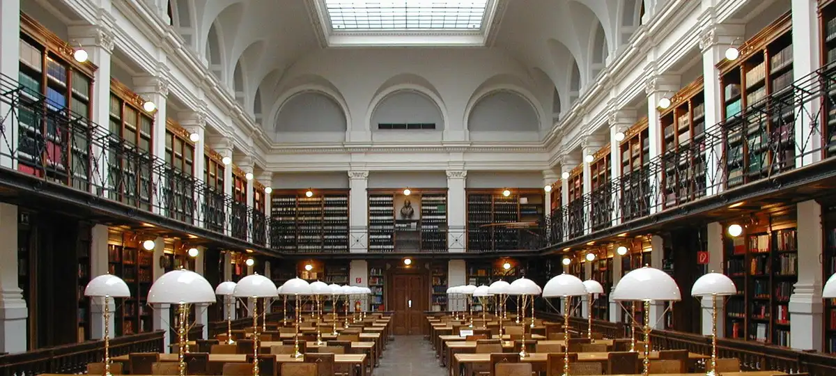 The main reading room of Graz University Library (19th century) on 2 Sep 2003. Picture taken and uploaded by Dr. Marcus Gossler.